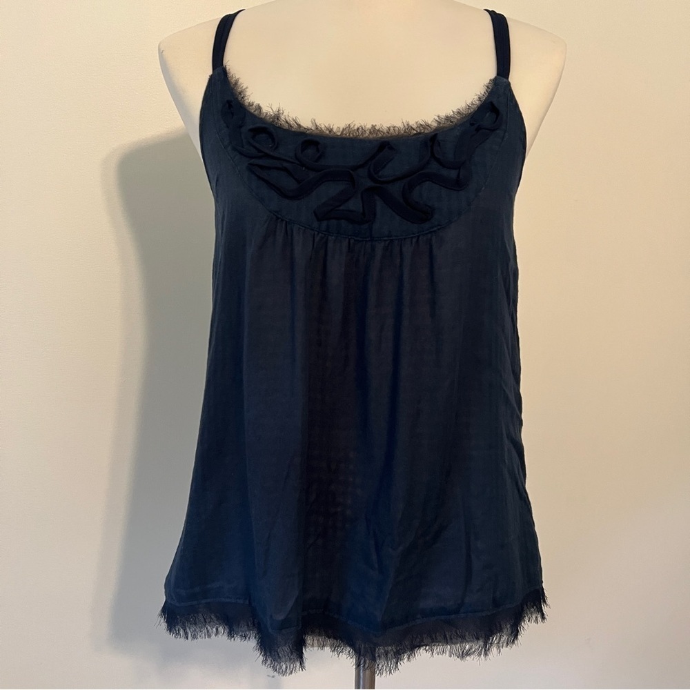 Abercrombie & Fitch Navy Blue Y2K Babydoll Tank Top Sz Small vintage - Picture 2 of 7